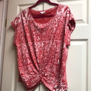 NWTs - Lucky Brand top with a faux knot tie in front size L/G.